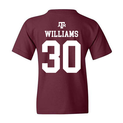 Texas A&M - NCAA Football : Solomon Williams - Maroon Out 2026 Youth T-Shirt-1