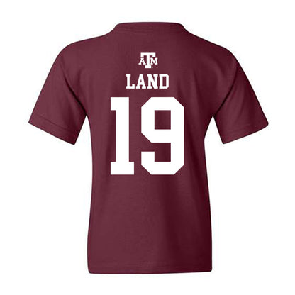 Texas A&M - NCAA Football : Paxton Land - Maroon Out 2026 Youth T-Shirt-1