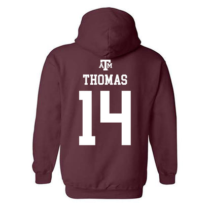 Texas A&M - NCAA Football : Jayvon Thomas - Maroon Out 2026 Hooded Sweatshirt-1