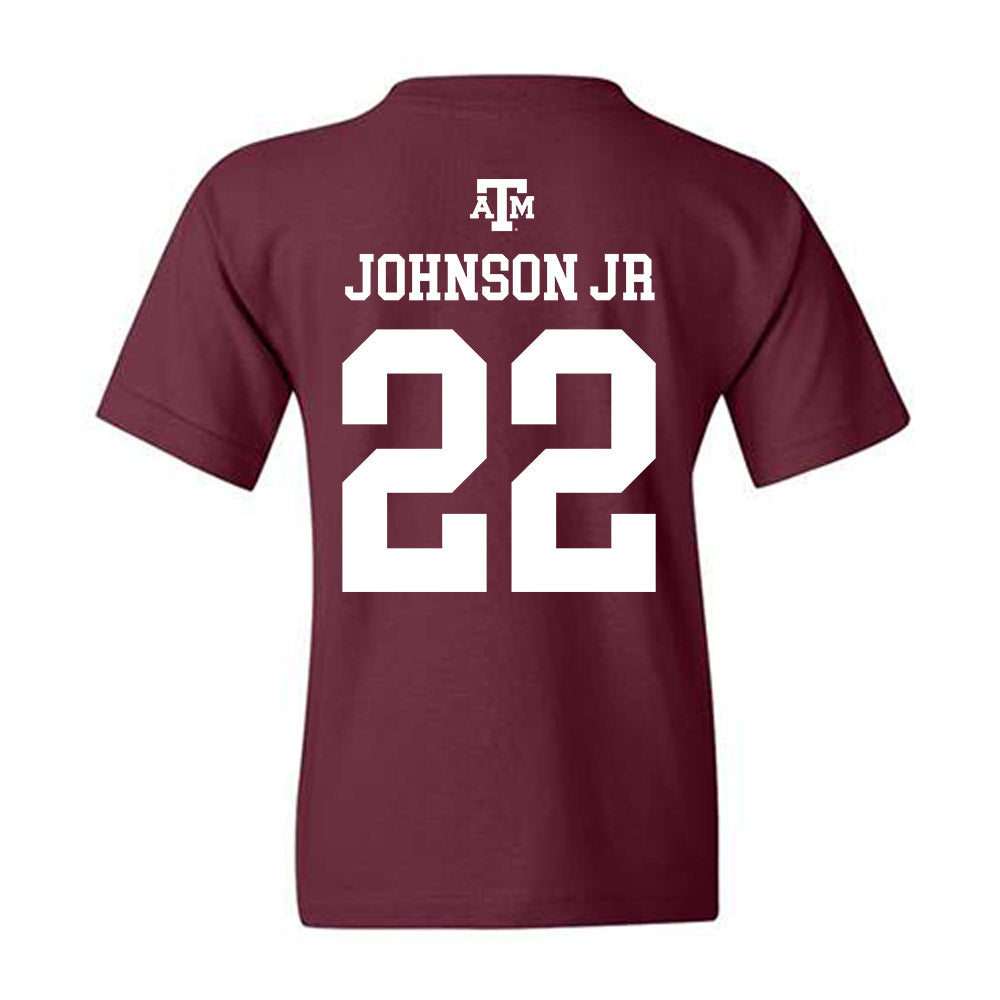 Texas A&M - NCAA Football : Rashad "Tom Tom" Johnson Jr - Maroon Out 2026 Youth T-Shirt-1
