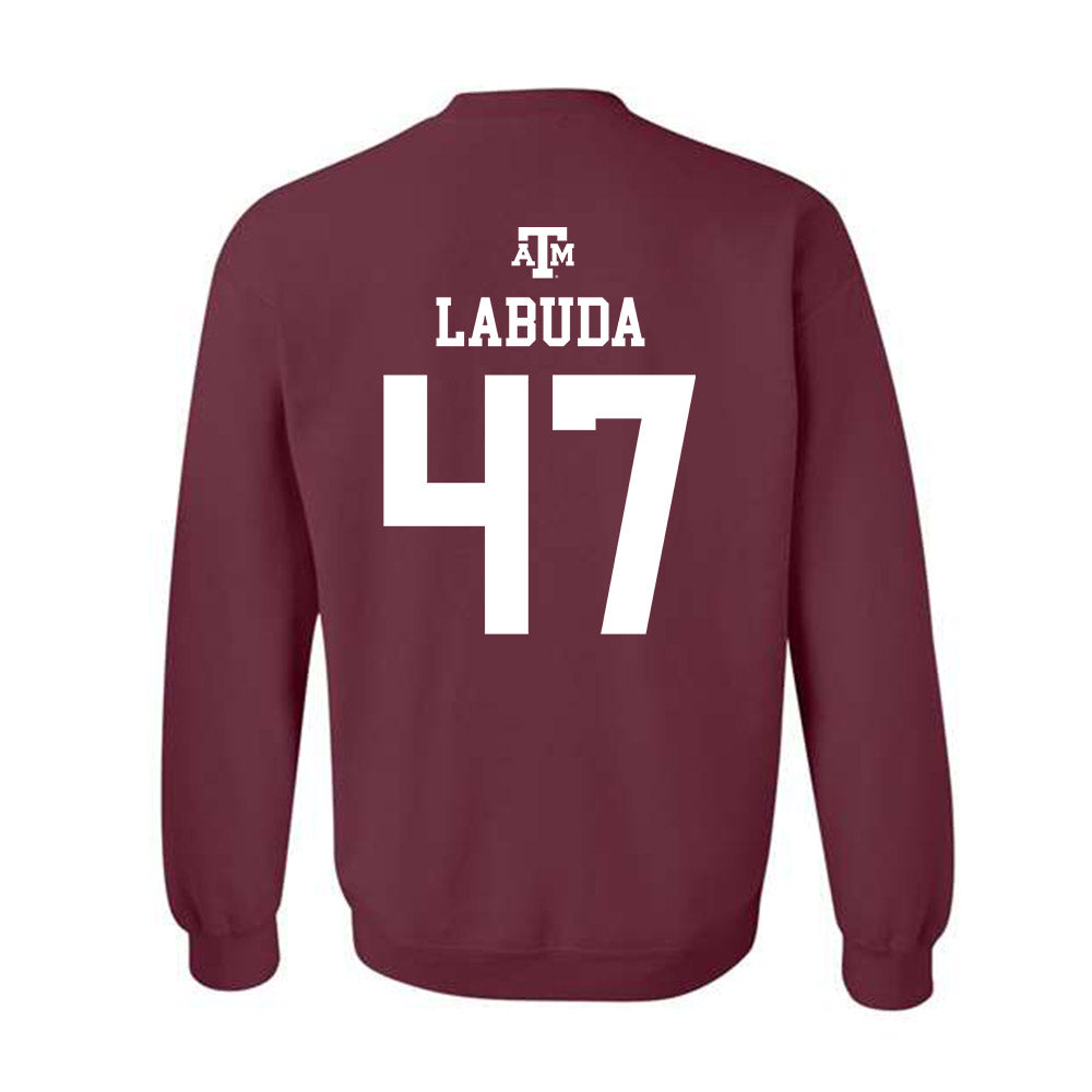 Texas A&M - NCAA Baseball : Blake Labuda - Maroon Out 2026 Crewneck Sweatshirt-1