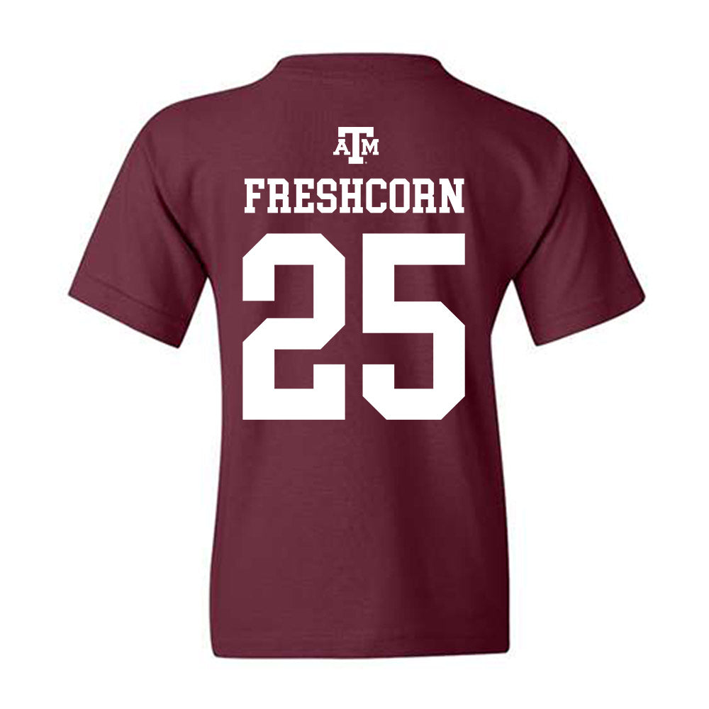 Texas A&M - NCAA Baseball : Clayton Freshcorn - Maroon Out 2026 Youth T-Shirt-1