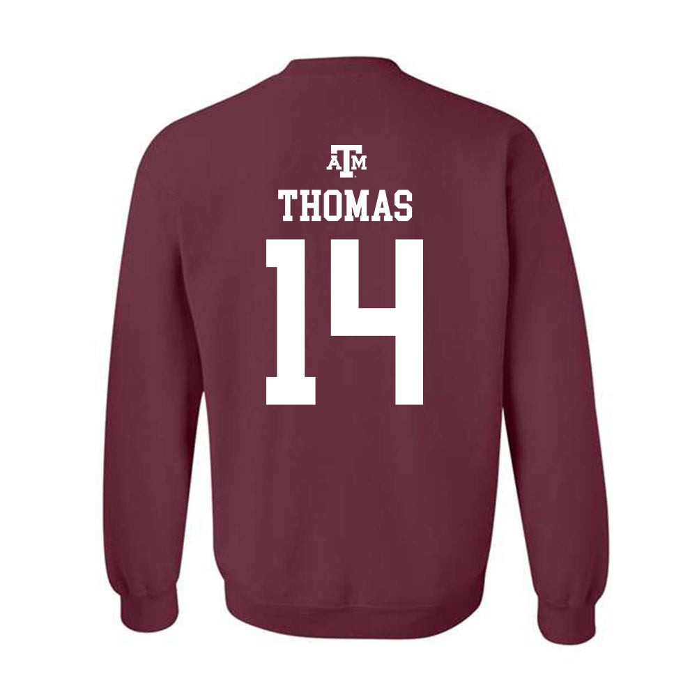 Texas A&M - NCAA Football : Jayvon Thomas - Maroon Out 2026 Crewneck Sweatshirt-1