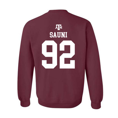 Texas A&M - NCAA Softball : Madison Sauni - Maroon Out 2026 Crewneck Sweatshirt-1