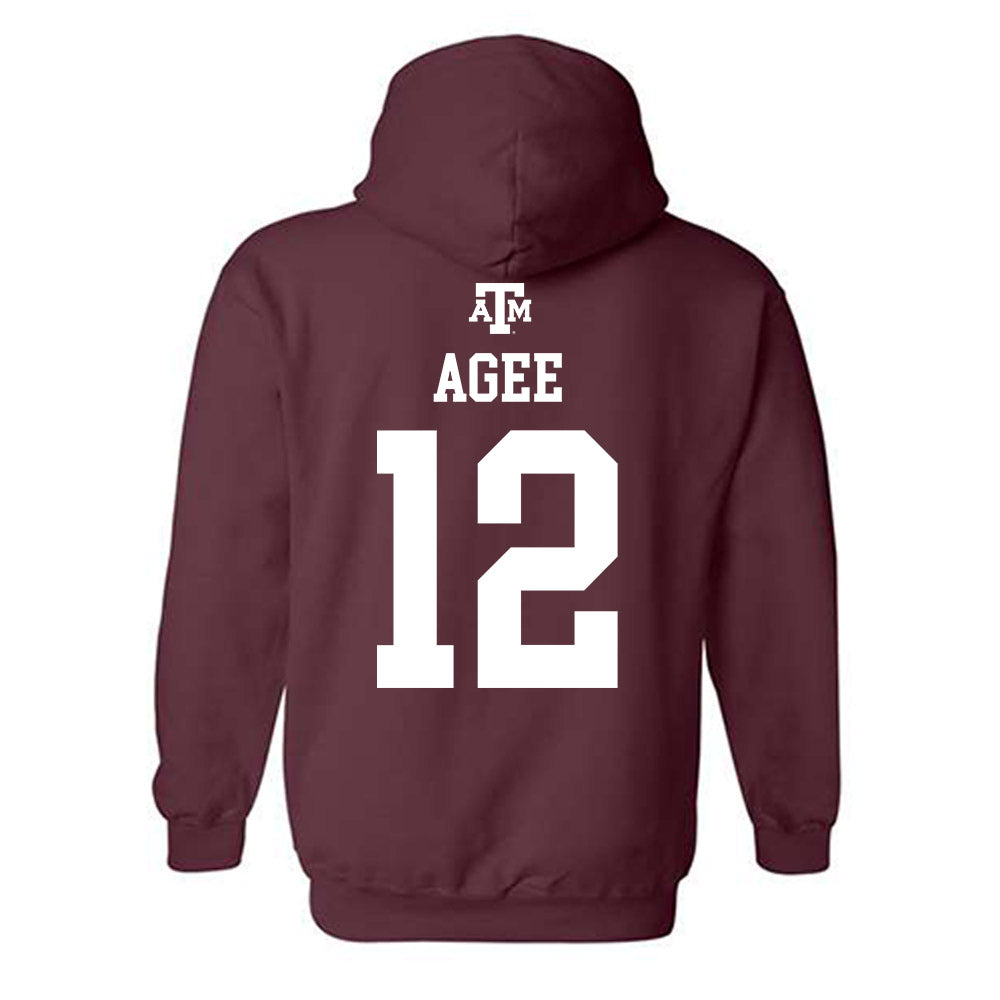 Texas A&M - NCAA Men's Basketball : Rashaun Agee - Maroon Out 2026 Hooded Sweatshirt-1