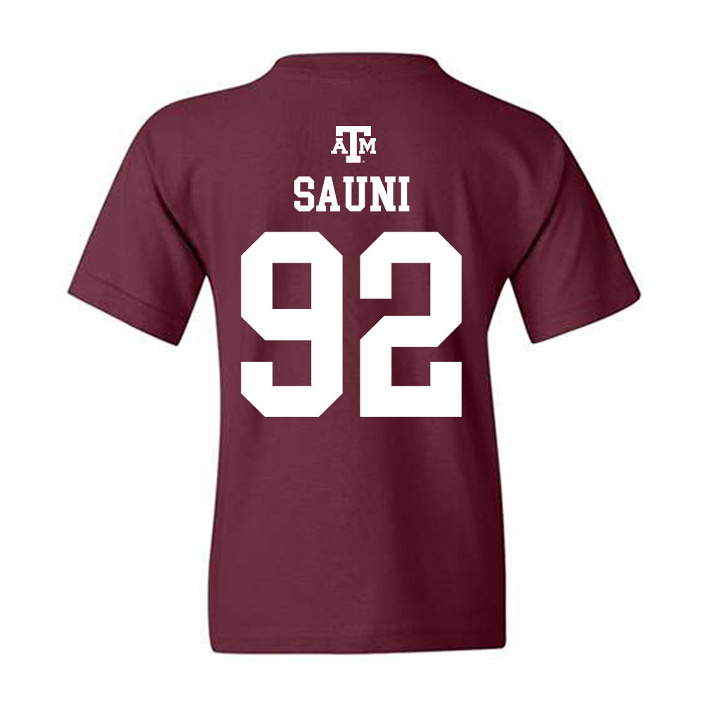 Texas A&M - NCAA Softball : Madison Sauni - Maroon Out 2026 Youth T-Shirt-1