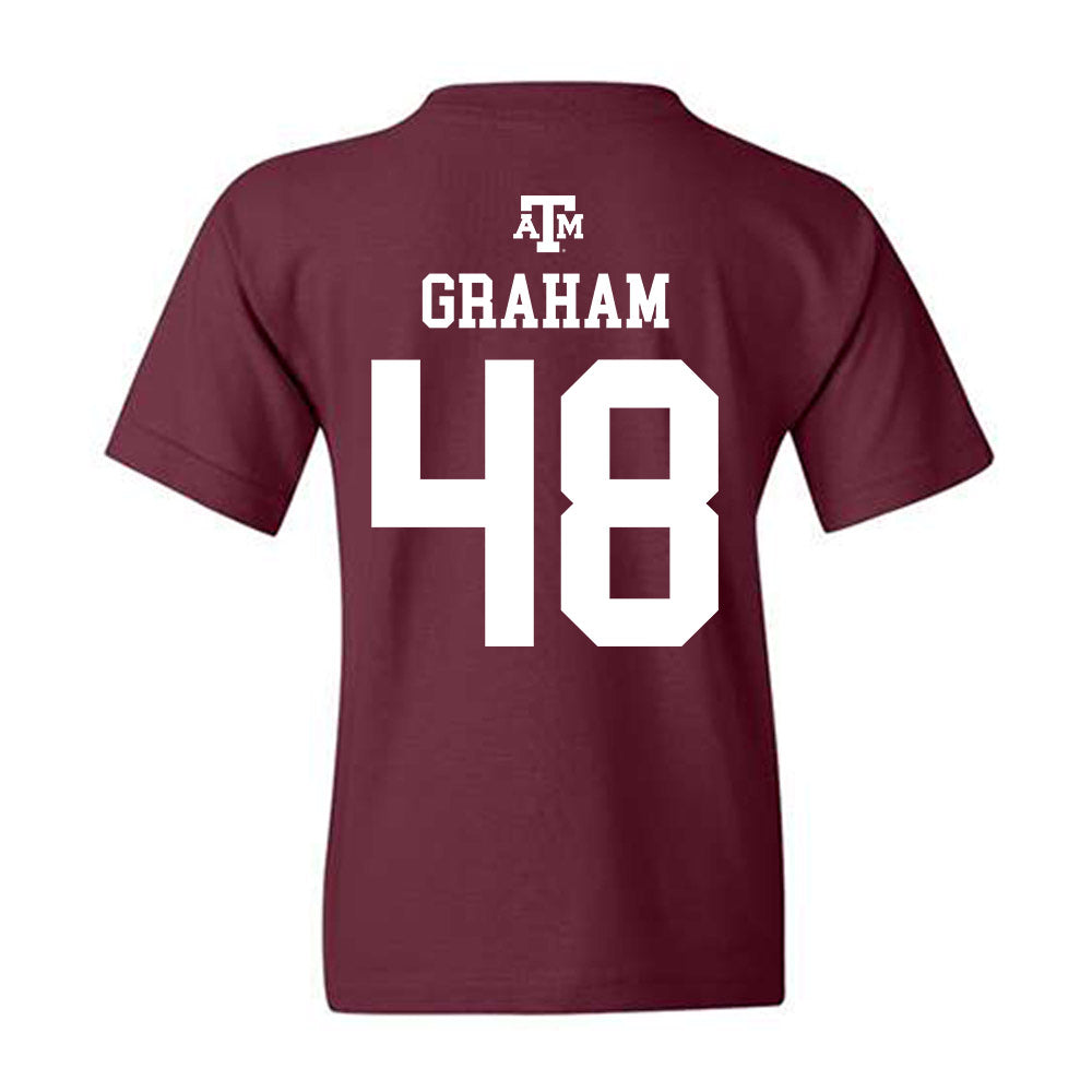 Texas A&M - NCAA Football : Jacob Graham - Maroon Out 2026 Youth T-Shirt-1