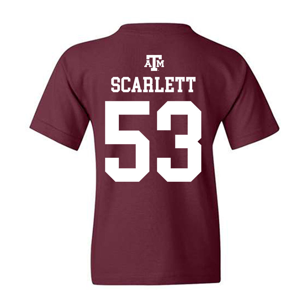 Texas A&M - NCAA Football : Jadon Scarlett - Maroon Out 2026 Youth T-Shirt-1
