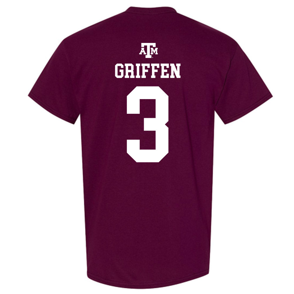 Texas A&M - NCAA Men's Basketball : Rylan Griffen - Maroon Out 2026 T-Shirt-1