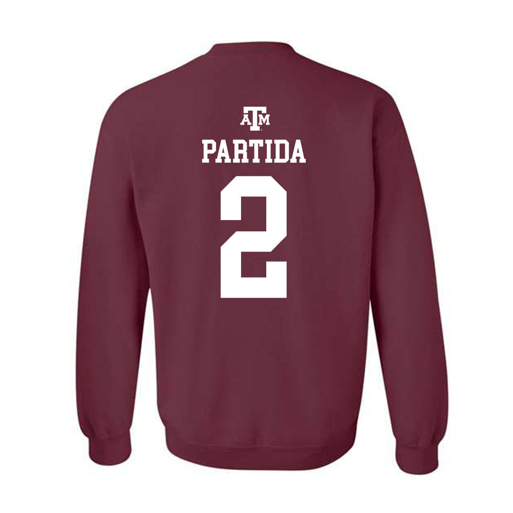 Texas A&M - NCAA Baseball : Nico Partida - Maroon Out 2026 Crewneck Sweatshirt-1