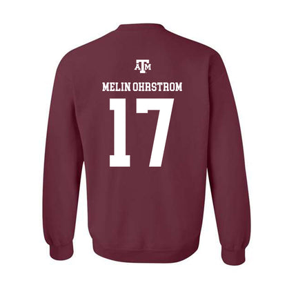 Texas A&M - NCAA Football : Theo Melin Ohrstrom - Maroon Out 2026 Crewneck Sweatshirt-1