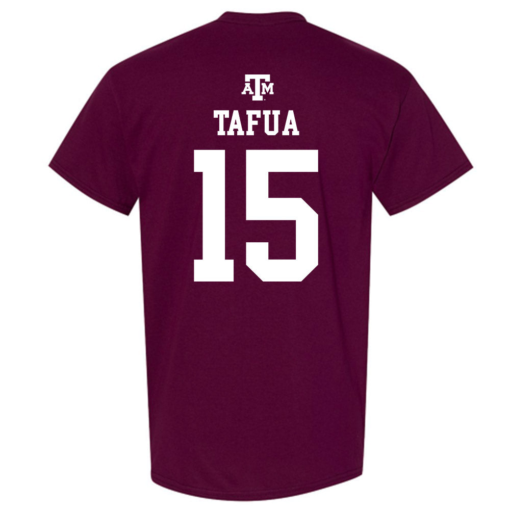 Texas A&M - NCAA Football : Caleb Tafua - Maroon Out 2026 T-Shirt-1