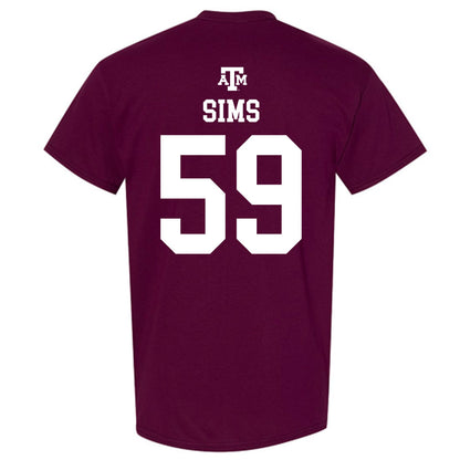 Texas A&M - NCAA Football : Chace Sims - Maroon Out 2026 T-Shirt-1