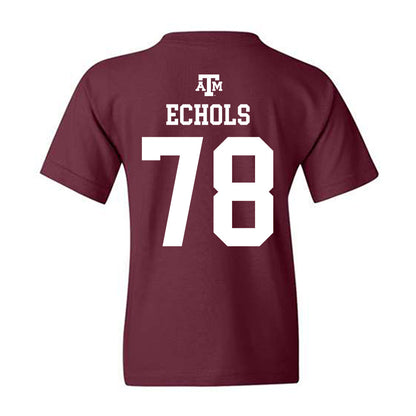 Texas A&M - NCAA Football : Coen Echols - Maroon Out 2026 Youth T-Shirt-1