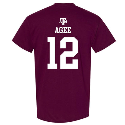 Texas A&M - NCAA Men's Basketball : Rashaun Agee - Maroon Out 2026 T-Shirt-1