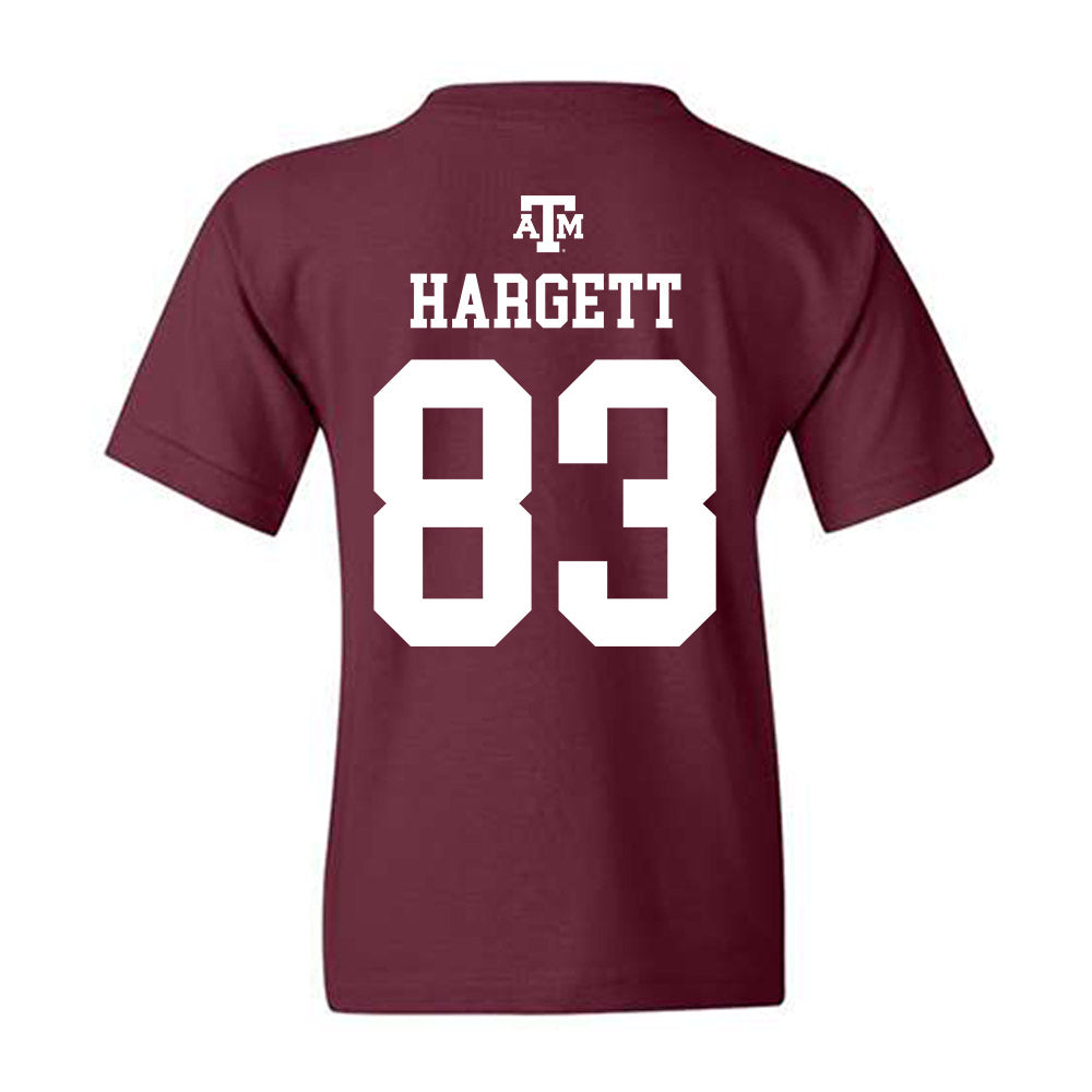 Texas A&M - NCAA Football : Will Hargett - Maroon Out 2026 Youth T-Shirt-1