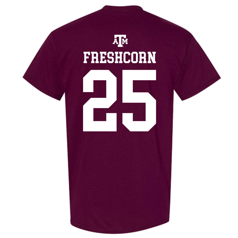 Texas A&M - NCAA Baseball : Clayton Freshcorn - Maroon Out 2026 T-Shirt-1
