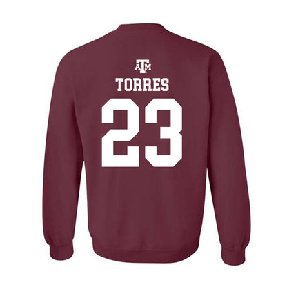Texas A&M - NCAA Softball : Milan Torres - Maroon Out 2026 Crewneck Sweatshirt-1