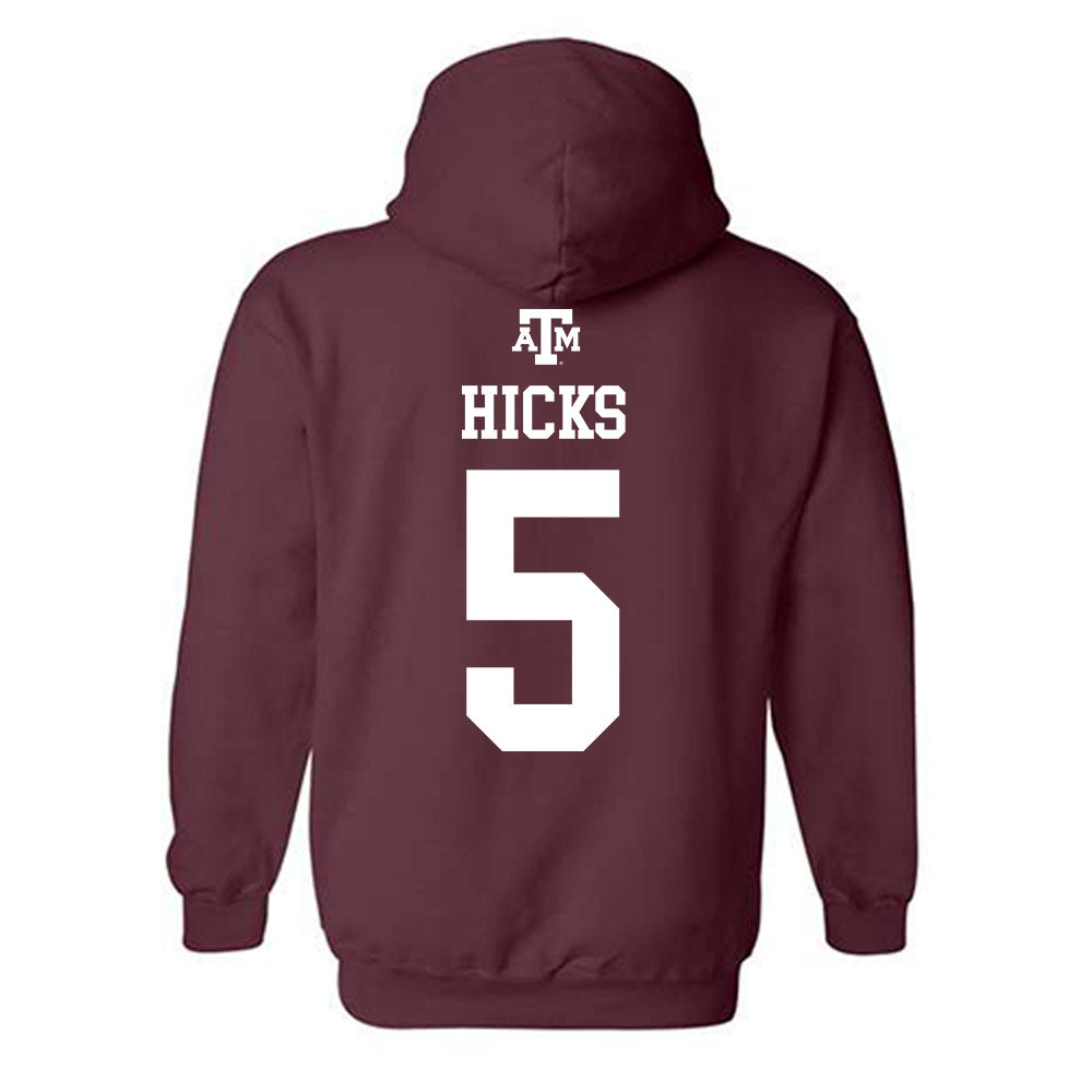 Texas A&M - NCAA Football : DJ Hicks - Maroon Out 2026 Hooded Sweatshirt-1