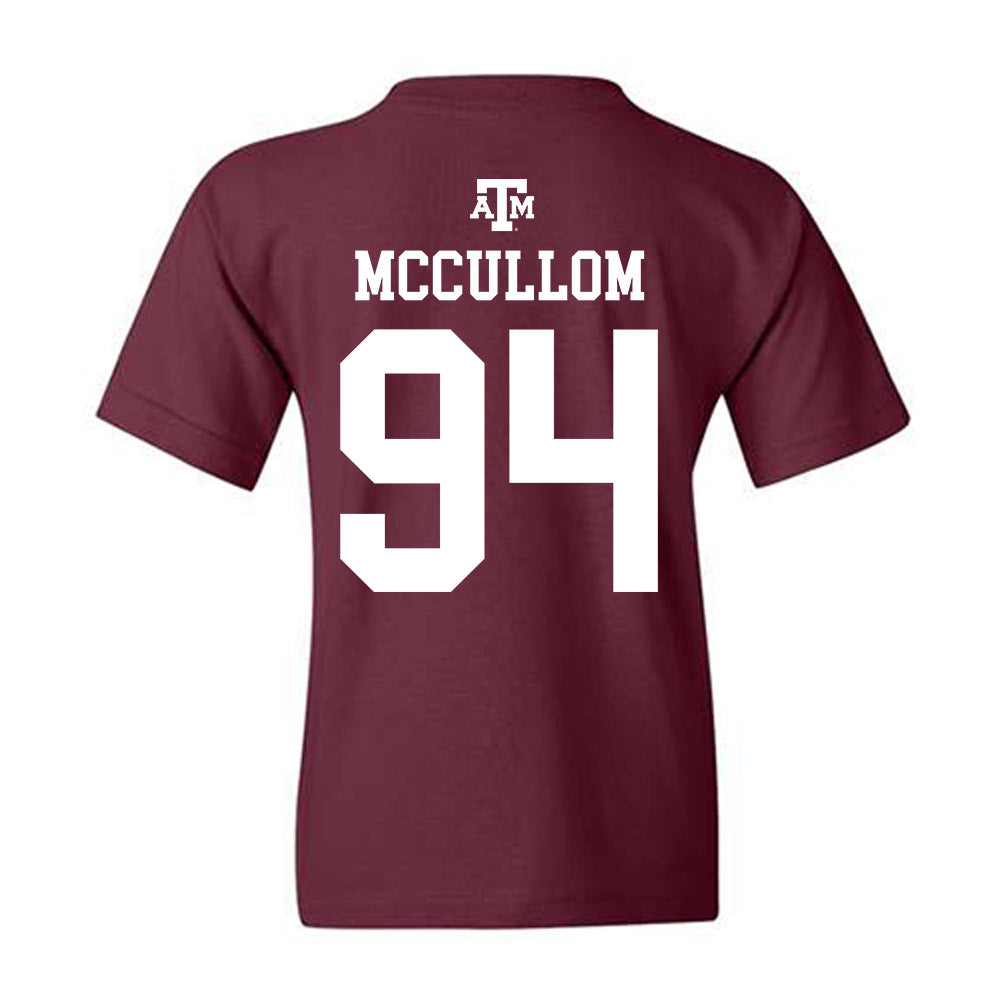 Texas A&M - NCAA Football : Angelo McCullom - Maroon Out 2026 Youth T-Shirt-1
