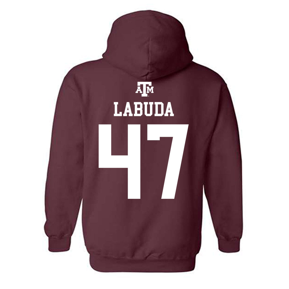 Texas A&M - NCAA Baseball : Blake Labuda - Maroon Out 2026 Hooded Sweatshirt-1