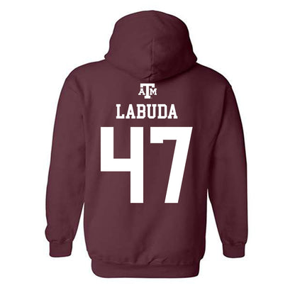 Texas A&M - NCAA Baseball : Blake Labuda - Maroon Out 2026 Hooded Sweatshirt-1