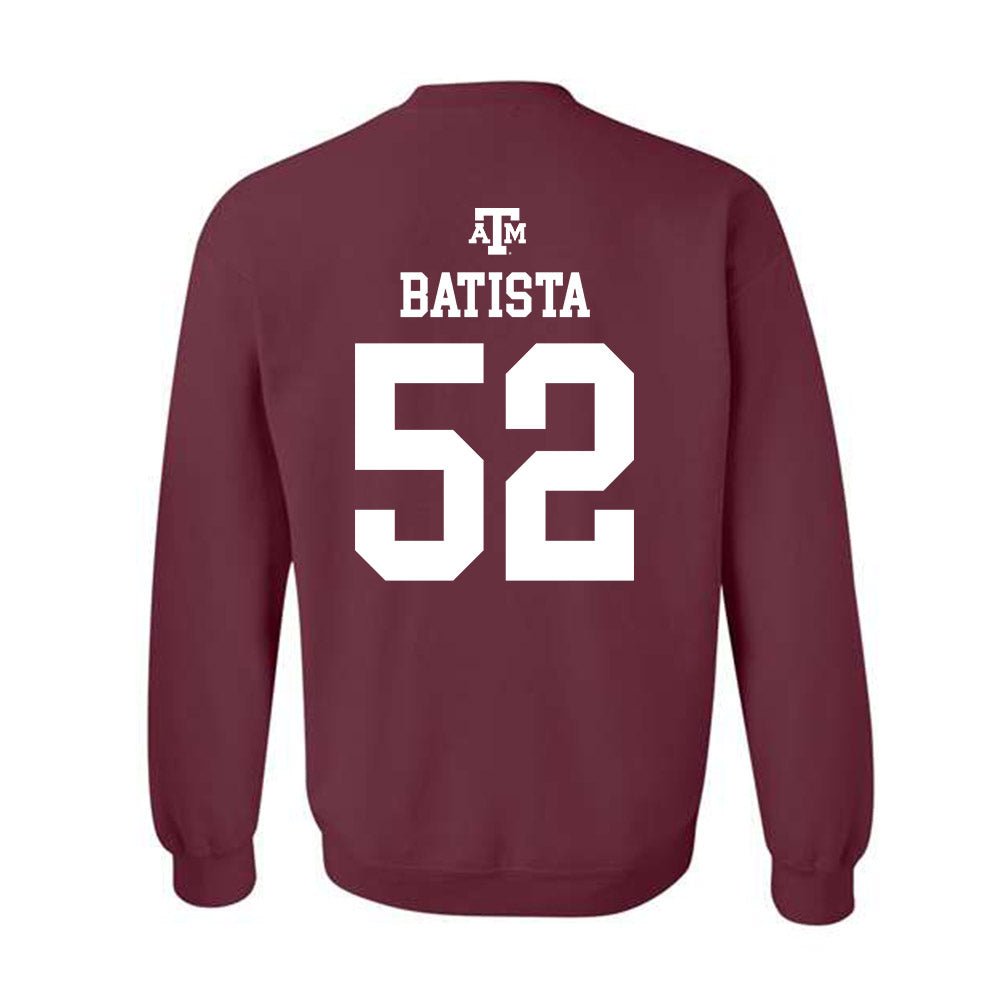 Texas A&M - NCAA Baseball : Elijah Batista - Maroon Out 2026 Crewneck Sweatshirt-1