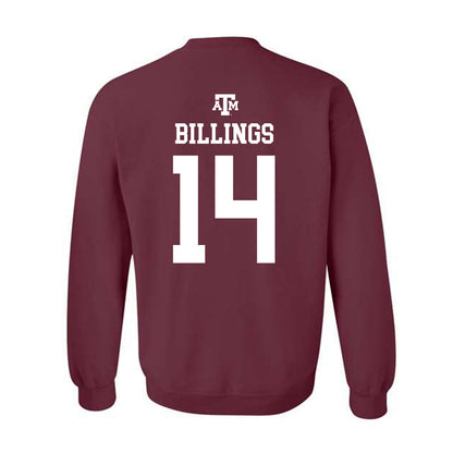 Texas A&M - NCAA Baseball : Luke Billings - Maroon Out 2026 Crewneck Sweatshirt-1