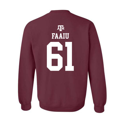 Texas A&M - NCAA Football : Kolinu'u Faaiu - Maroon Out 2026 Crewneck Sweatshirt-1