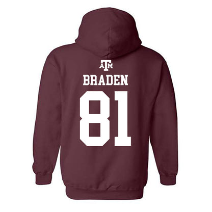 Texas A&M - NCAA Football : Luke Braden - Maroon Out 2026 Hooded Sweatshirt-1