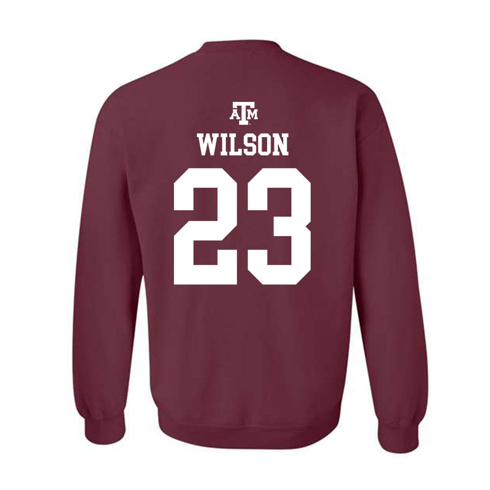 Texas A&M - NCAA Baseball : Jorian Wilson - Maroon Out 2026 Crewneck Sweatshirt-1