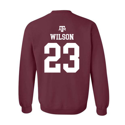 Texas A&M - NCAA Baseball : Jorian Wilson - Maroon Out 2026 Crewneck Sweatshirt-1