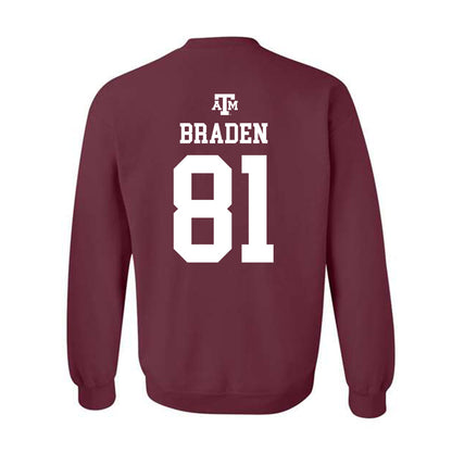 Texas A&M - NCAA Football : Luke Braden - Maroon Out 2026 Crewneck Sweatshirt-1