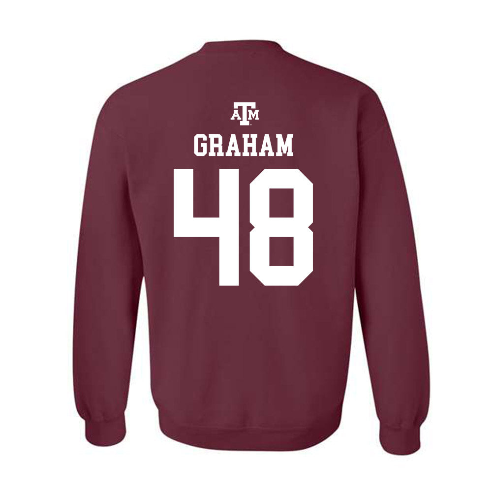Texas A&M - NCAA Football : Jacob Graham - Maroon Out 2026 Crewneck Sweatshirt-1