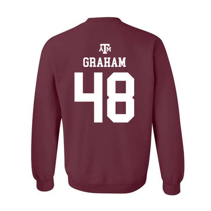 Texas A&M - NCAA Football : Jacob Graham - Maroon Out 2026 Crewneck Sweatshirt-1
