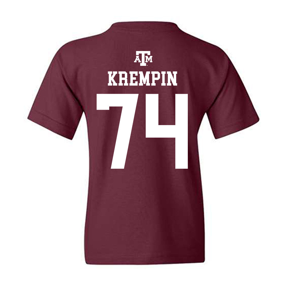 Texas A&M - NCAA Football : Zaden Krempin - Maroon Out 2026 Youth T-Shirt-1
