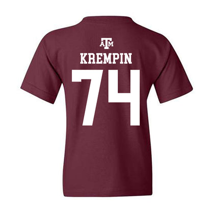 Texas A&M - NCAA Football : Zaden Krempin - Maroon Out 2026 Youth T-Shirt-1