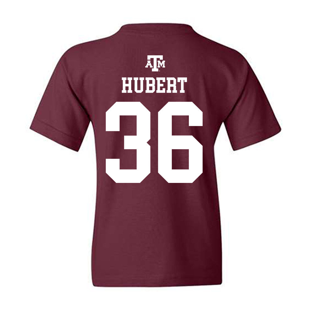 Texas A&M - NCAA Baseball : Cole Hubert - Maroon Out 2026 Youth T-Shirt-1