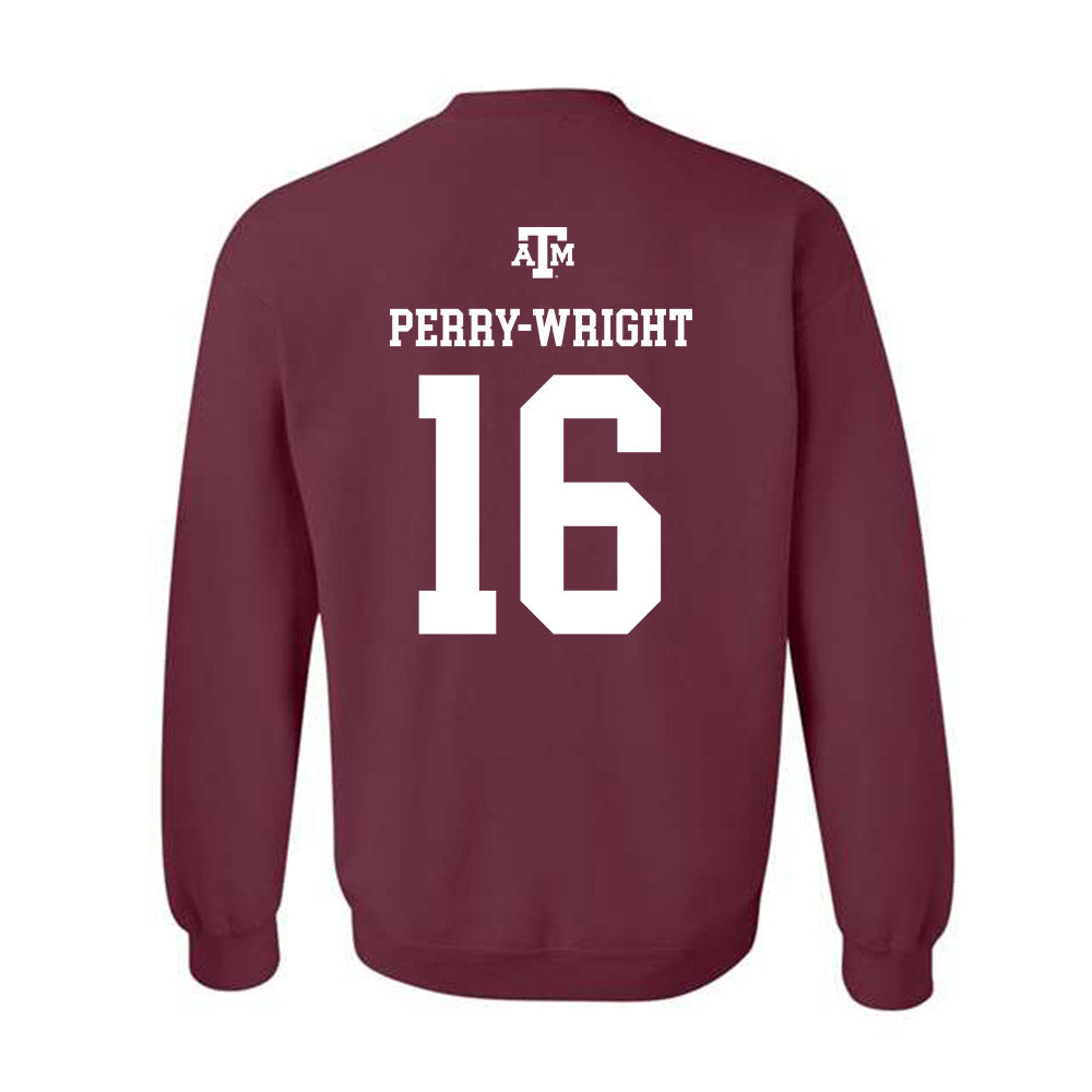 Texas A&M - NCAA Football : Bryce Perry-Wright - Maroon Out 2026 Crewneck Sweatshirt-1