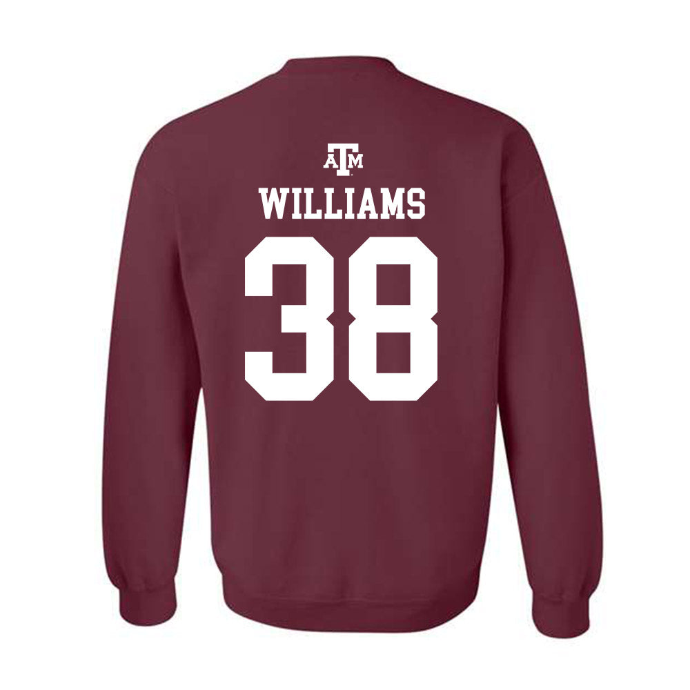 Texas A&M - NCAA Football : Whitaker Williams - Maroon Out 2026 Crewneck Sweatshirt-1