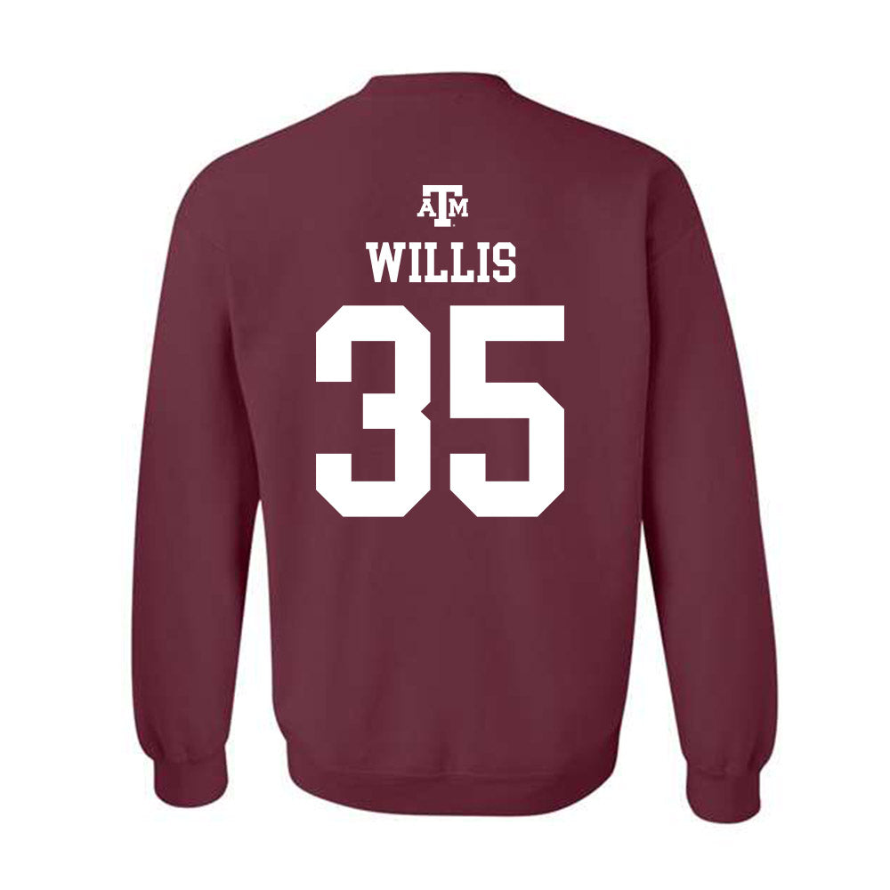 Texas A&M - NCAA Football : Isaiah Willis - Maroon Out 2026 Crewneck Sweatshirt-1