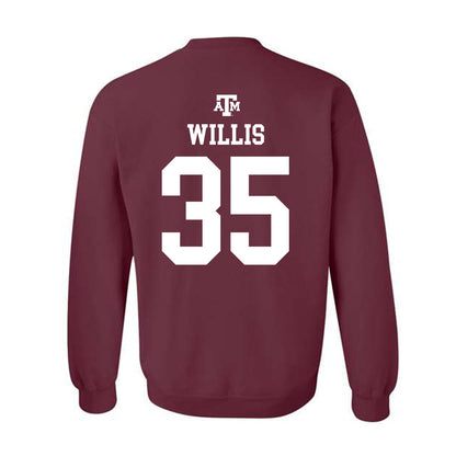 Texas A&M - NCAA Football : Isaiah Willis - Maroon Out 2026 Crewneck Sweatshirt-1