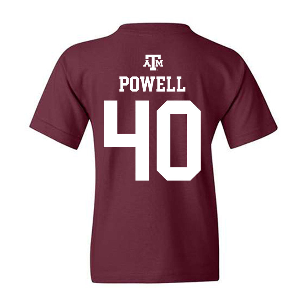 Texas A&M - NCAA Baseball : Cooper Powell - Maroon Out 2026 Youth T-Shirt-1