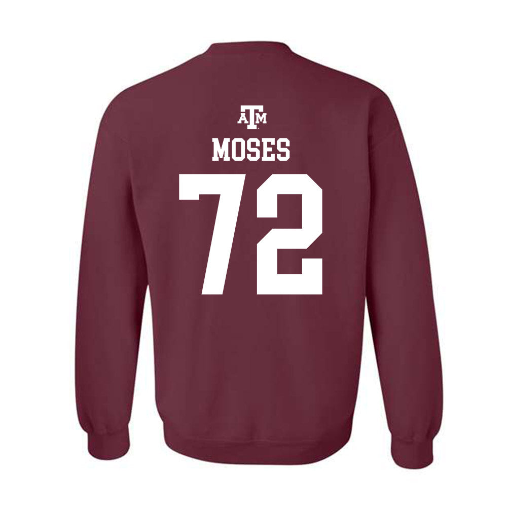 Texas A&M - NCAA Football : Joshua Moses - Maroon Out 2026 Crewneck Sweatshirt-1