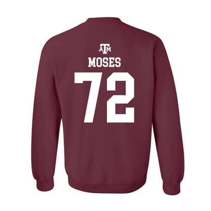 Texas A&M - NCAA Football : Joshua Moses - Maroon Out 2026 Crewneck Sweatshirt-1