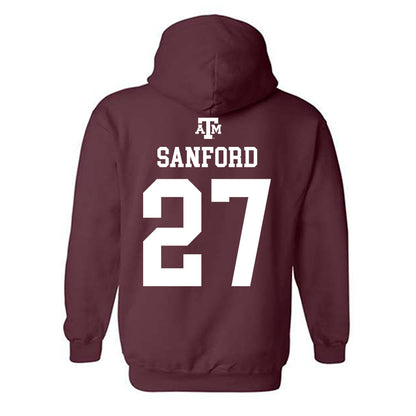 Texas A&M - NCAA Football : Daymion Sanford - Maroon Out 2026 Hooded Sweatshirt-1
