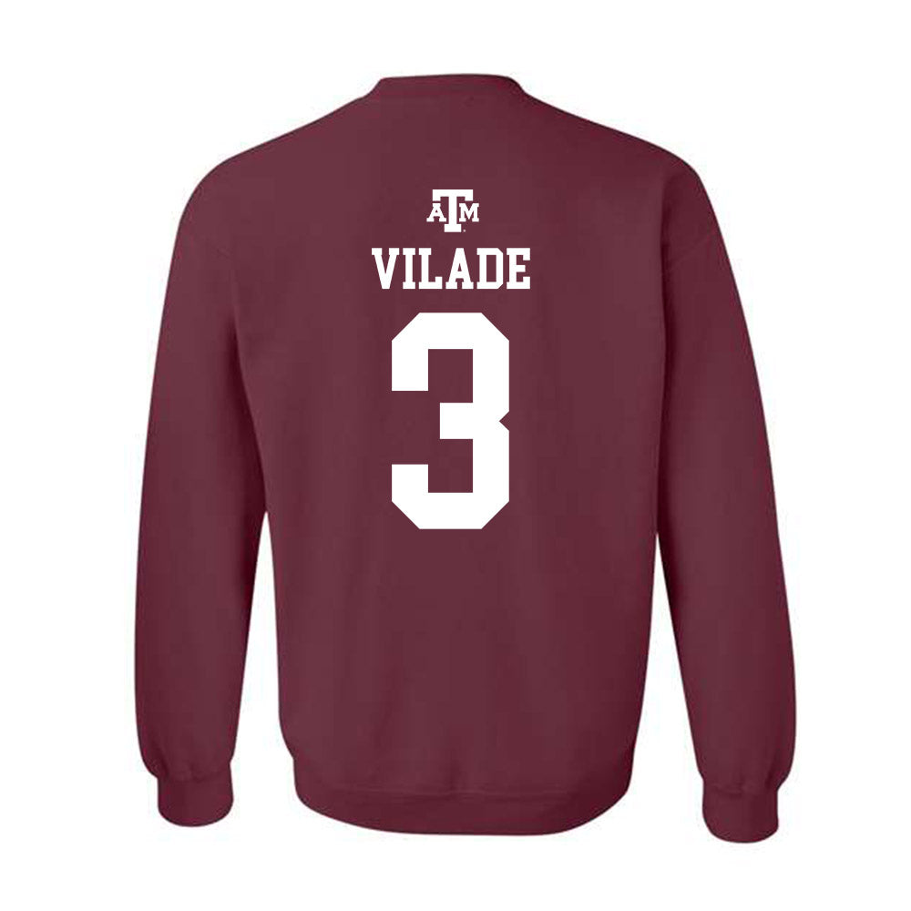 Texas A&M - NCAA Baseball : Trent Vilade - Maroon Out 2026 Crewneck Sweatshirt-1