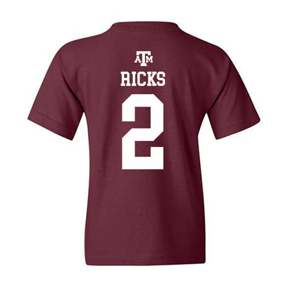 Texas A&M - NCAA Football : Dezz Ricks - Maroon Out 2026 Youth T-Shirt-1