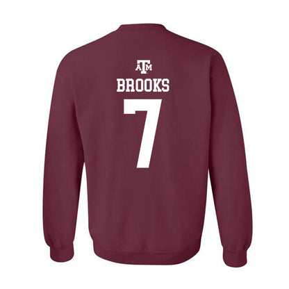 Texas A&M - NCAA Football : Dalton Brooks - Maroon Out 2026 Crewneck Sweatshirt-1