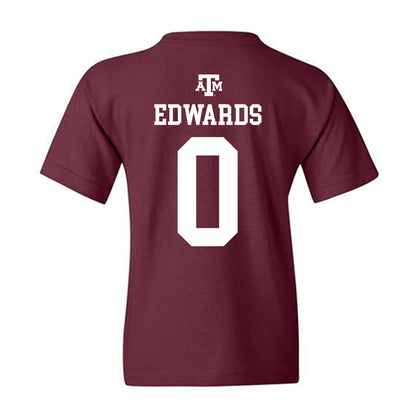 Texas A&M - NCAA Football : Kelwin Edwards - Maroon Out 2026 Youth T-Shirt-1